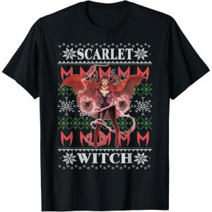 imageMarvel XMen Scarlet Witch Ugly Christmas Sweater TShirtBlack