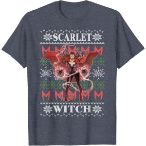 imageMarvel XMen Scarlet Witch Ugly Christmas Sweater TShirtHeather Blue