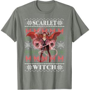 imageMarvel XMen Scarlet Witch Ugly Christmas Sweater TShirtOlive Heather