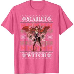 imageMarvel XMen Scarlet Witch Ugly Christmas Sweater TShirtPink Heather