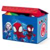 imageDelta Children  Marvel Spidey and His Amazing Friends 4Piece Toddler RoominaBox Set  Includes Sleep and Play Toddler Bed Table 1 Chair and Fabric Toy Box BlueRedMarvel Spidey and His Amazing Friends