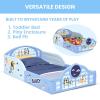 imageDelta Children  Marvel Spidey and His Amazing Friends 4Piece Toddler RoominaBox Set  Includes Sleep and Play Toddler Bed Table 1 Chair and Fabric Toy Box BlueRedBluey