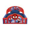 imageDelta Children  Marvel Spidey and His Amazing Friends 4Piece Toddler RoominaBox Set  Includes Sleep and Play Toddler Bed Table 1 Chair and Fabric Toy Box BlueRedMarvel Spidey and His Amazing Friends