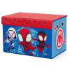 imageDelta Children  Marvel Spidey and His Amazing Friends 4Piece Toddler RoominaBox Set  Includes Sleep and Play Toddler Bed Table 1 Chair and Fabric Toy Box BlueRedMarvel Spidey and His Amazing Friends