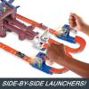imageHot Wheels Toy Car Track Set RacerVerse SpiderMans WebSlinging Speedway Competitive Race with 2 DieCast Vehicles SpiderMan ampamp Black PantherTrack Set