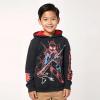 imageMarvel Boys Spiderman Classic Line Spider Paint Pullover HoodieBlackRed