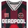 imageMarvel Mesh Soccer Jersey Athletic VNeck TShirt Adult Sizes XSmall  2XLRed  Deadpool