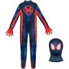 imageMarvel Miles Morales SpiderMan Official Youth Deluxe Zentai Costume  Stretch Spandex with Hidden Zippers and Wrist SlitsS 57