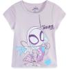 imageMarvel SpiderGwen Ghost Spider Girls Mix ampamp Match 5 Piece Outfit Set with 2 Tops Leggings Shorts ampamp Scrunchie for ToddlersWhitePurple