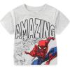 imageMarvel SpiderMan Boys 4 Piece Mix and Match Tshirts and Shorts Set for ToddlersGrey