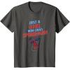 imageMarvel SpiderMan Classic Just A Girl Who Loves SpiderMan TShirtAsphalt Grey