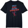 imageMarvel SpiderMan Classic Just A Girl Who Loves SpiderMan TShirtBlack