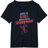 imageMarvel SpiderMan Classic Just A Girl Who Loves SpiderMan TShirtBlack