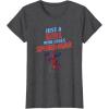 imageMarvel SpiderMan Classic Just A Girl Who Loves SpiderMan TShirtDark Heather Grey