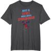 imageMarvel SpiderMan Classic Just A Girl Who Loves SpiderMan TShirtDark Heather Grey