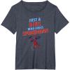 imageMarvel SpiderMan Classic Just A Girl Who Loves SpiderMan TShirtHeather Blue