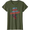 imageMarvel SpiderMan Classic Just A Girl Who Loves SpiderMan TShirtOlive Green