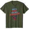 imageMarvel SpiderMan Classic Just A Girl Who Loves SpiderMan TShirtOlive Green