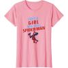 imageMarvel SpiderMan Classic Just A Girl Who Loves SpiderMan TShirtPink