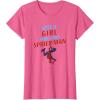 imageMarvel SpiderMan Classic Just A Girl Who Loves SpiderMan TShirtPink Heather