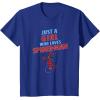 imageMarvel SpiderMan Classic Just A Girl Who Loves SpiderMan TShirtRoyal Blue