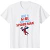 imageMarvel SpiderMan Classic Just A Girl Who Loves SpiderMan TShirtWhite