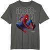 imageMarvel SpiderMan Homecoming Outlined Epic Jump Pose TShirtAsphalt Grey