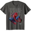 imageMarvel SpiderMan Homecoming Outlined Epic Jump Pose TShirtAsphalt Grey