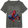 imageMarvel SpiderMan Homecoming Outlined Epic Jump Pose TShirtAsphalt Grey
