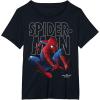 imageMarvel SpiderMan Homecoming Outlined Epic Jump Pose TShirtBlack