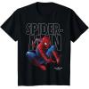 imageMarvel SpiderMan Homecoming Outlined Epic Jump Pose TShirtBlack