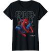 imageMarvel SpiderMan Homecoming Outlined Epic Jump Pose TShirtBlack
