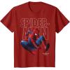 imageMarvel SpiderMan Homecoming Outlined Epic Jump Pose TShirtCranberry Red