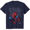 imageMarvel SpiderMan Homecoming Outlined Epic Jump Pose TShirtNavy Blue