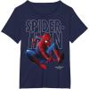 imageMarvel SpiderMan Homecoming Outlined Epic Jump Pose TShirtNavy Blue
