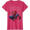 imageMarvel SpiderMan Homecoming Outlined Epic Jump Pose TShirtRed Heather