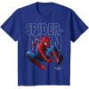 imageMarvel SpiderMan Homecoming Outlined Epic Jump Pose TShirtRoyal Blue