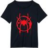 imageMarvel SpiderMan Into the SpiderVerse Red Icon TShirtBlack
