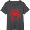 imageMarvel SpiderMan Into the SpiderVerse Red Icon TShirtDark Heather Grey