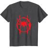 imageMarvel SpiderMan Into the SpiderVerse Red Icon TShirtDark Heather Grey