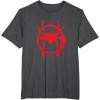 imageMarvel SpiderMan Into the SpiderVerse Red Icon TShirtDark Heather Grey
