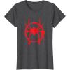 imageMarvel SpiderMan Into the SpiderVerse Red Icon TShirtDark Heather Grey