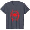 imageMarvel SpiderMan Into the SpiderVerse Red Icon TShirtHeather Blue