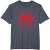 imageMarvel SpiderMan Into the SpiderVerse Red Icon TShirtHeather Blue