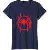 imageMarvel SpiderMan Into the SpiderVerse Red Icon TShirtNavy Blue