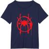 imageMarvel SpiderMan Into the SpiderVerse Red Icon TShirtNavy Blue