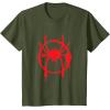 imageMarvel SpiderMan Into the SpiderVerse Red Icon TShirtOlive Green
