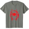 imageMarvel SpiderMan Into the SpiderVerse Red Icon TShirtOlive Heather