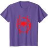 imageMarvel SpiderMan Into the SpiderVerse Red Icon TShirtPurple Heather