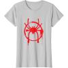 imageMarvel SpiderMan Into the SpiderVerse Red Icon TShirtSilver Grey